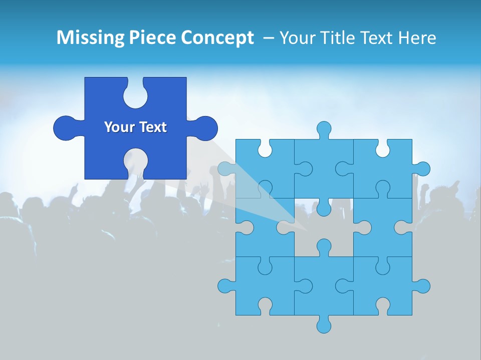 A Crowd Of People At A Concert With Their Hands In The Air PowerPoint Template