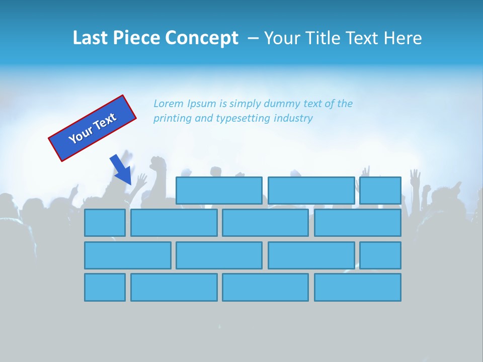 A Crowd Of People At A Concert With Their Hands In The Air PowerPoint Template