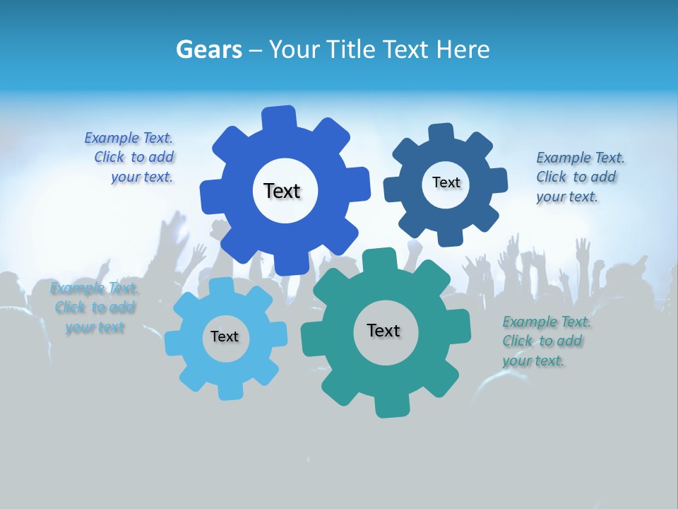 A Crowd Of People At A Concert With Their Hands In The Air PowerPoint Template