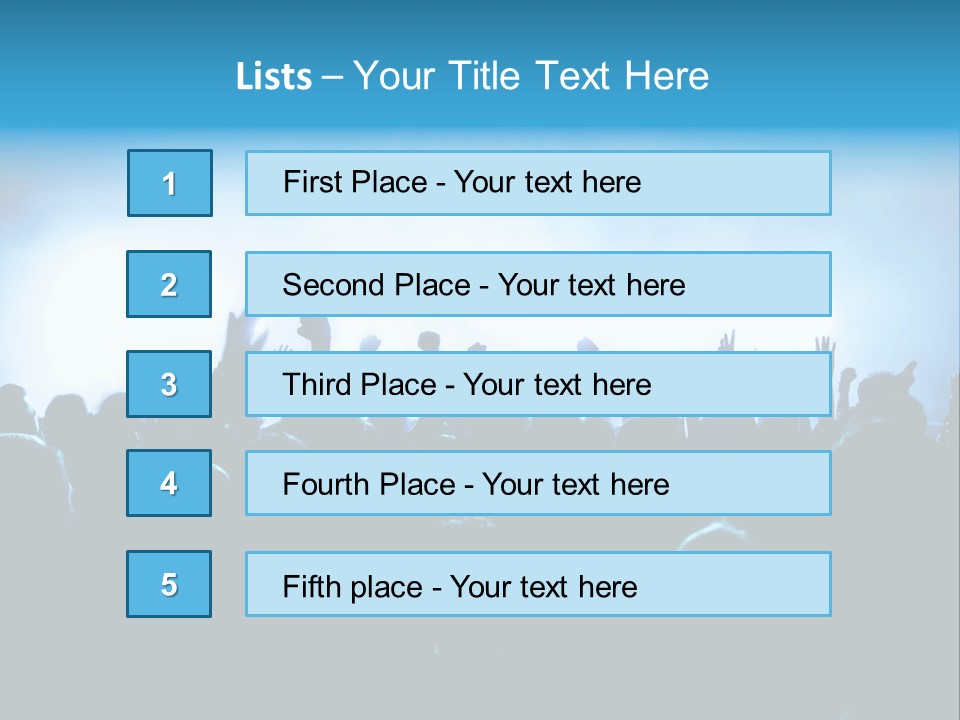A Crowd Of People At A Concert With Their Hands In The Air PowerPoint Template