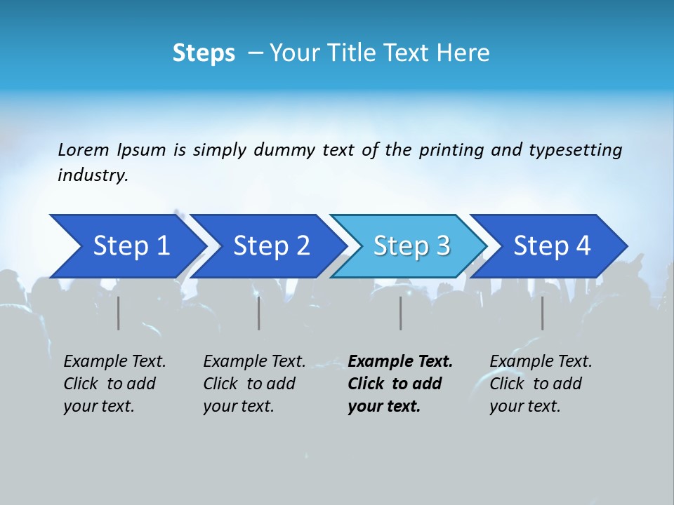 A Crowd Of People At A Concert With Their Hands In The Air PowerPoint Template
