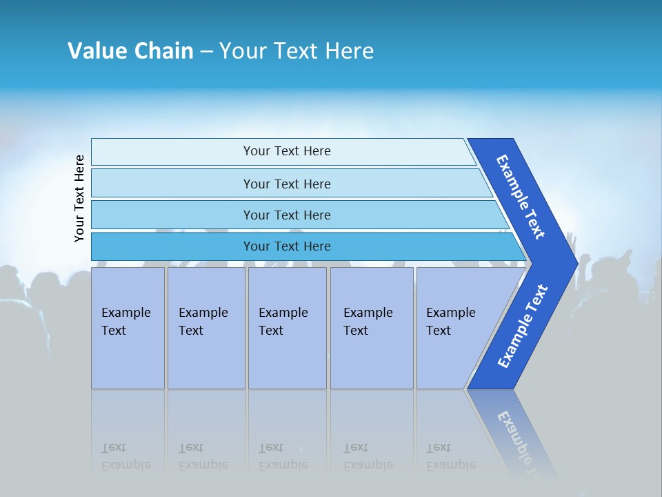 A Crowd Of People At A Concert With Their Hands In The Air PowerPoint Template
