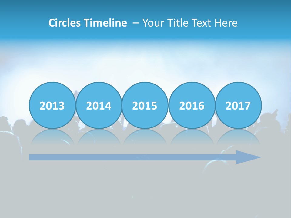 A Crowd Of People At A Concert With Their Hands In The Air PowerPoint Template