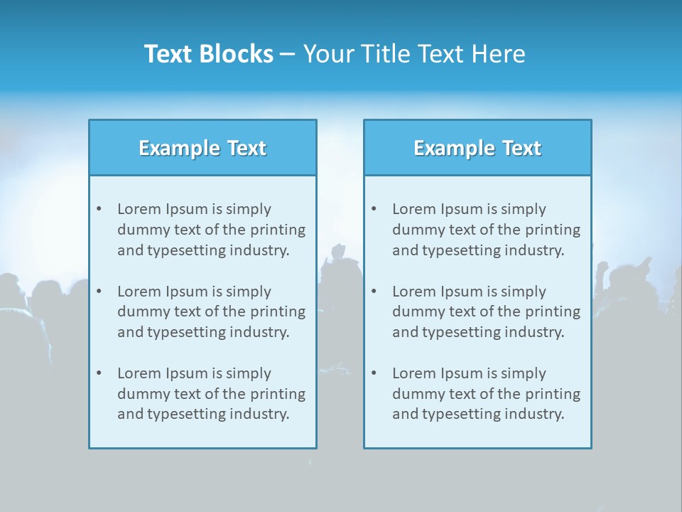 A Crowd Of People At A Concert With Their Hands In The Air PowerPoint Template