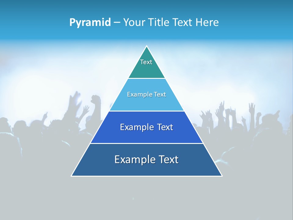 A Crowd Of People At A Concert With Their Hands In The Air PowerPoint Template