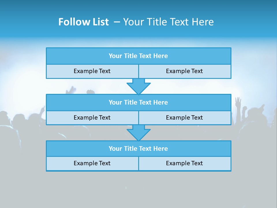 A Crowd Of People At A Concert With Their Hands In The Air PowerPoint Template