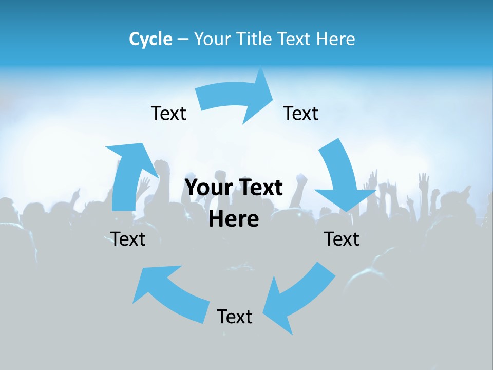 A Crowd Of People At A Concert With Their Hands In The Air PowerPoint Template