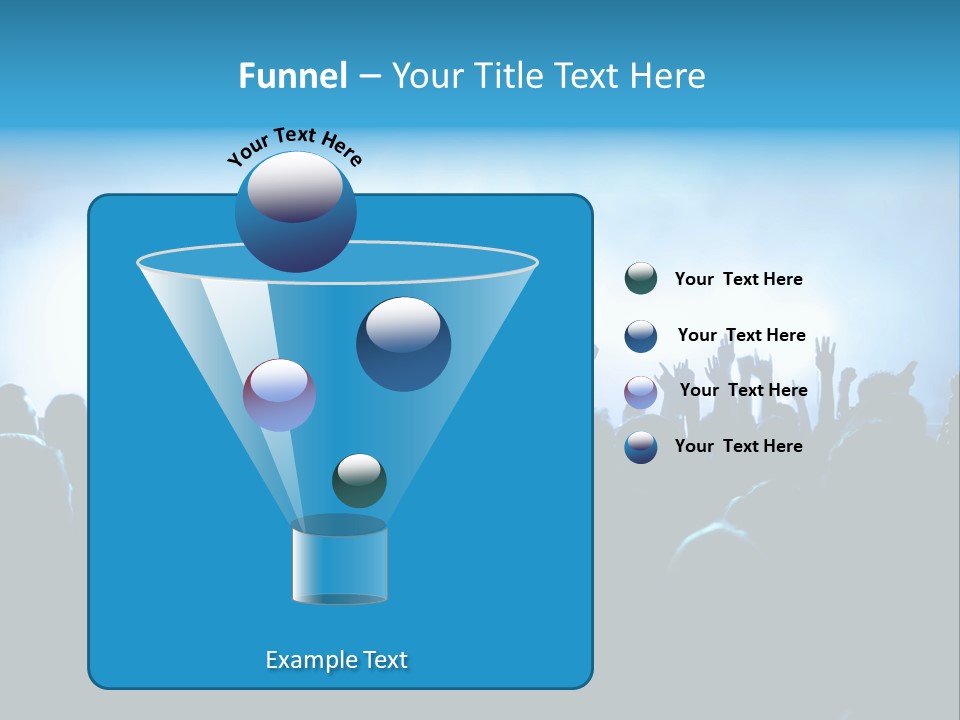 A Crowd Of People At A Concert With Their Hands In The Air PowerPoint Template