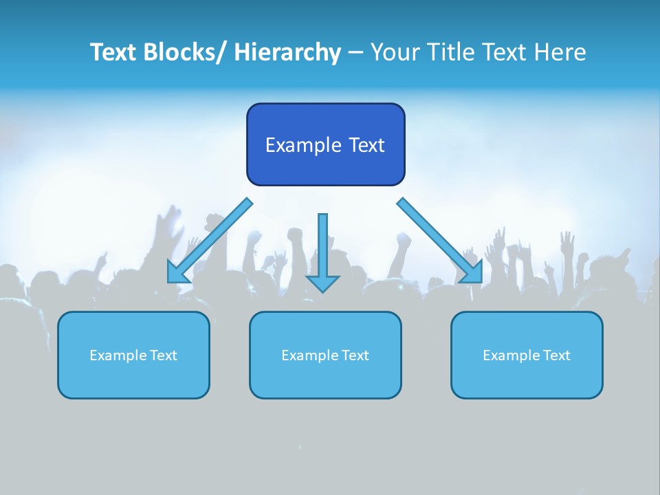A Crowd Of People At A Concert With Their Hands In The Air PowerPoint Template