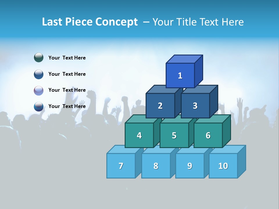 A Crowd Of People At A Concert With Their Hands In The Air PowerPoint Template