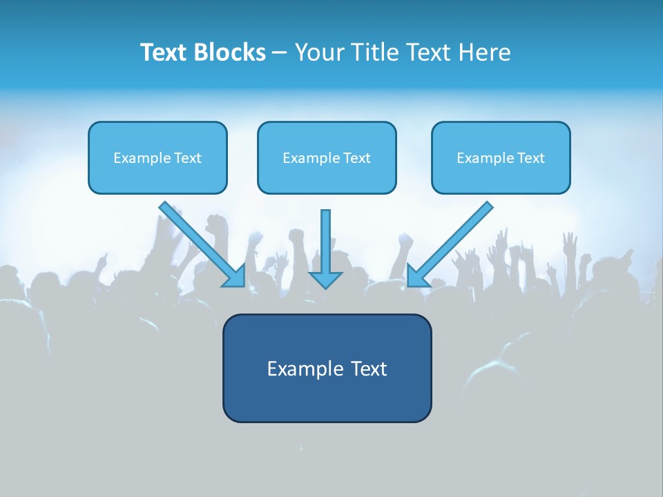 A Crowd Of People At A Concert With Their Hands In The Air PowerPoint Template