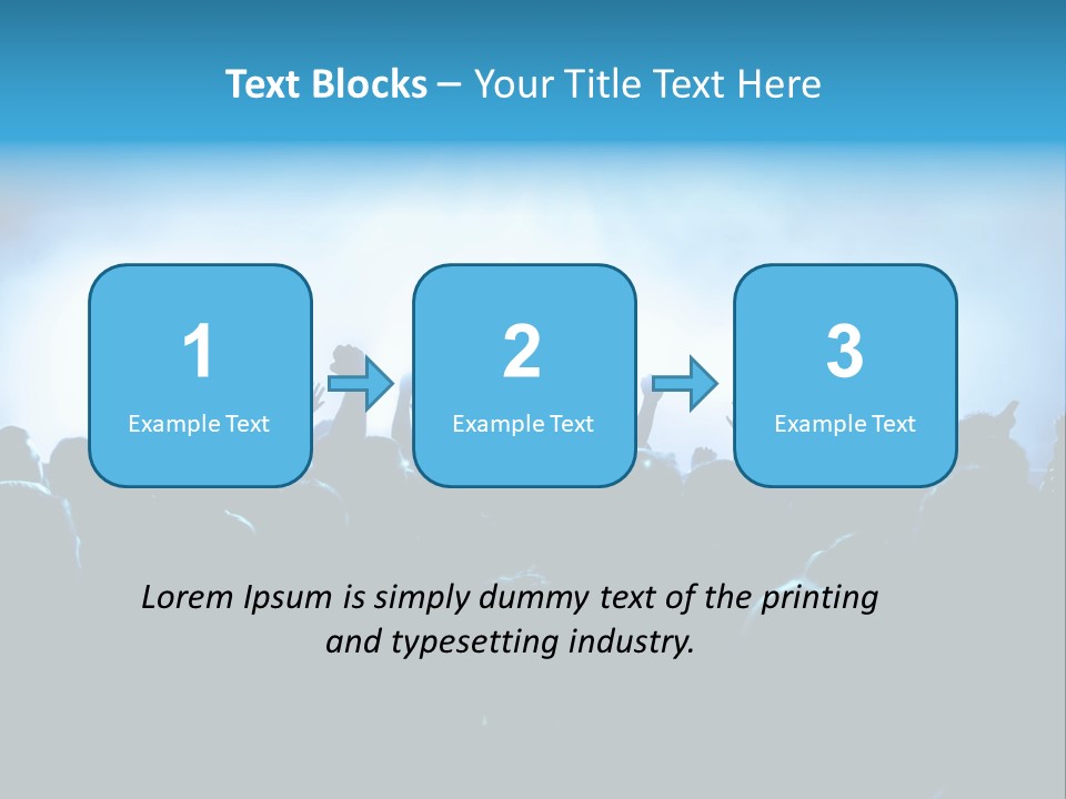 A Crowd Of People At A Concert With Their Hands In The Air PowerPoint Template