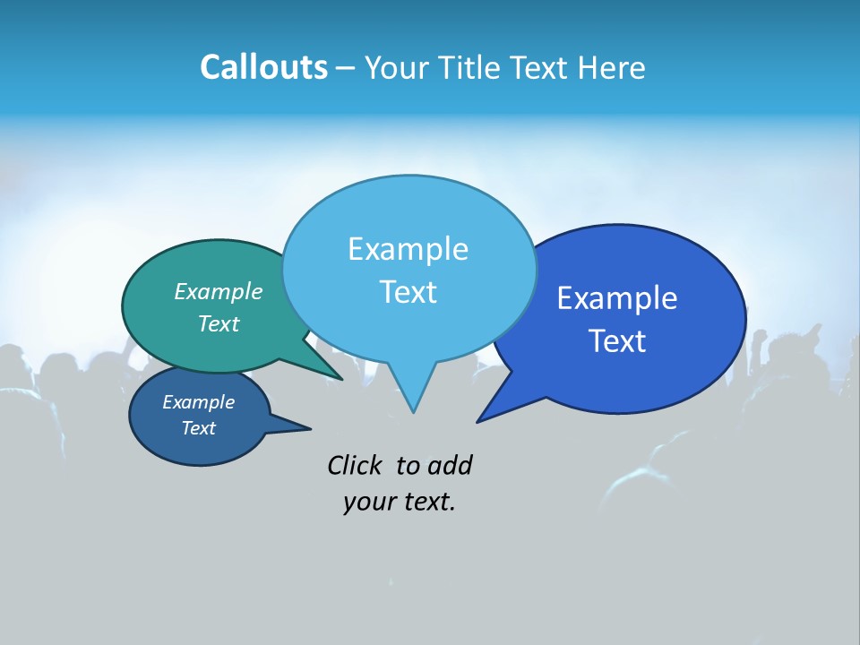 A Crowd Of People At A Concert With Their Hands In The Air PowerPoint Template