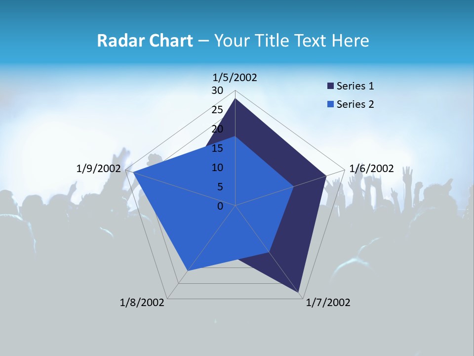 A Crowd Of People At A Concert With Their Hands In The Air PowerPoint Template
