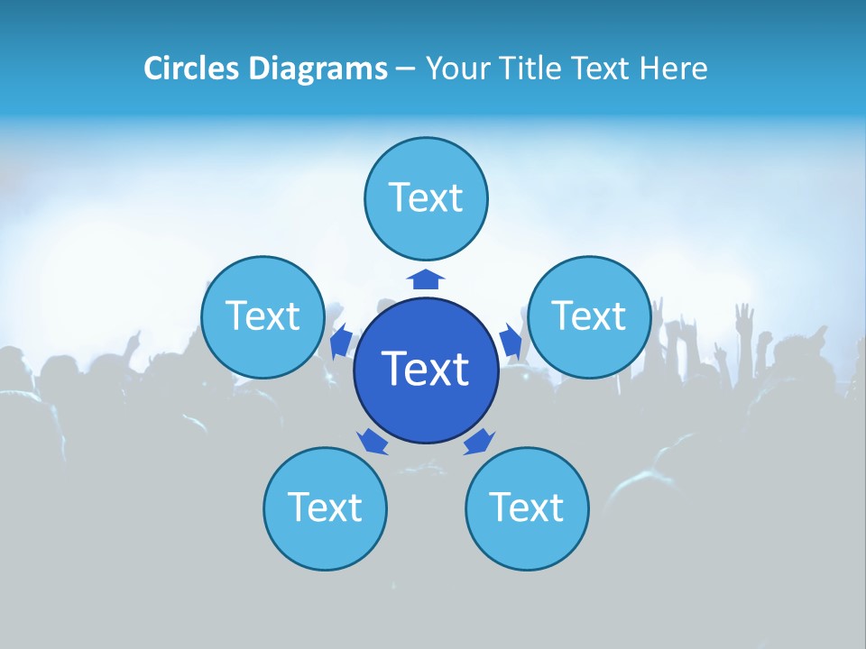 A Crowd Of People At A Concert With Their Hands In The Air PowerPoint Template