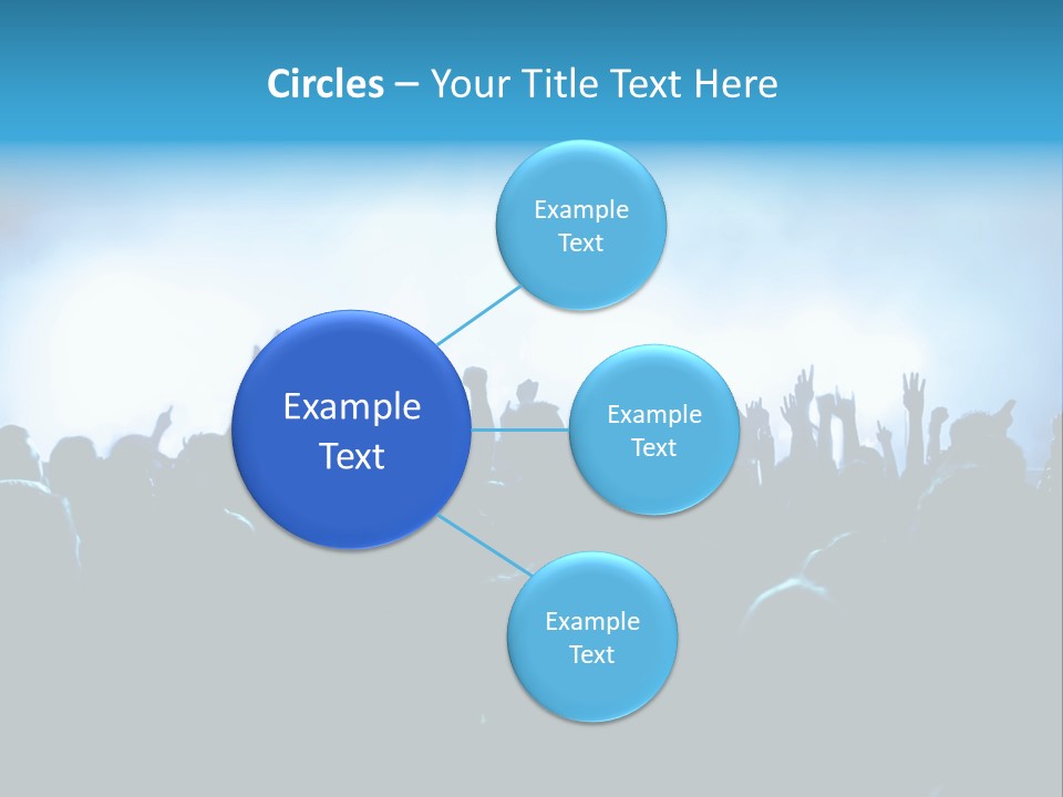 A Crowd Of People At A Concert With Their Hands In The Air PowerPoint Template