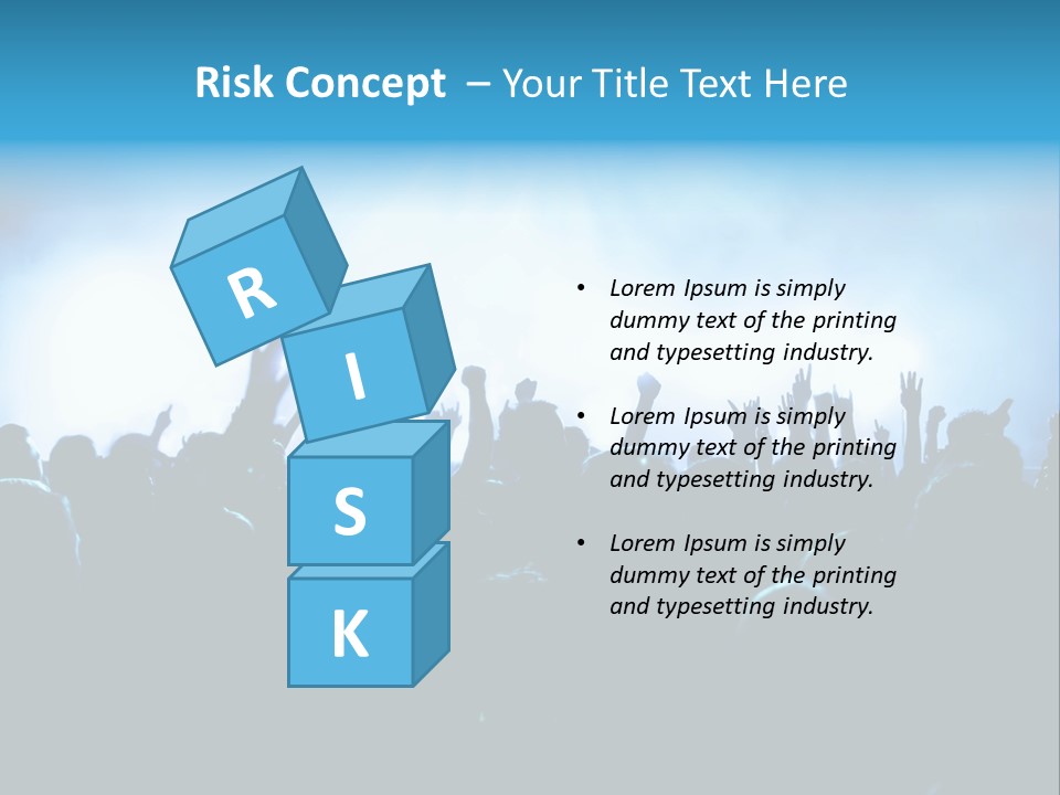 A Crowd Of People At A Concert With Their Hands In The Air PowerPoint Template