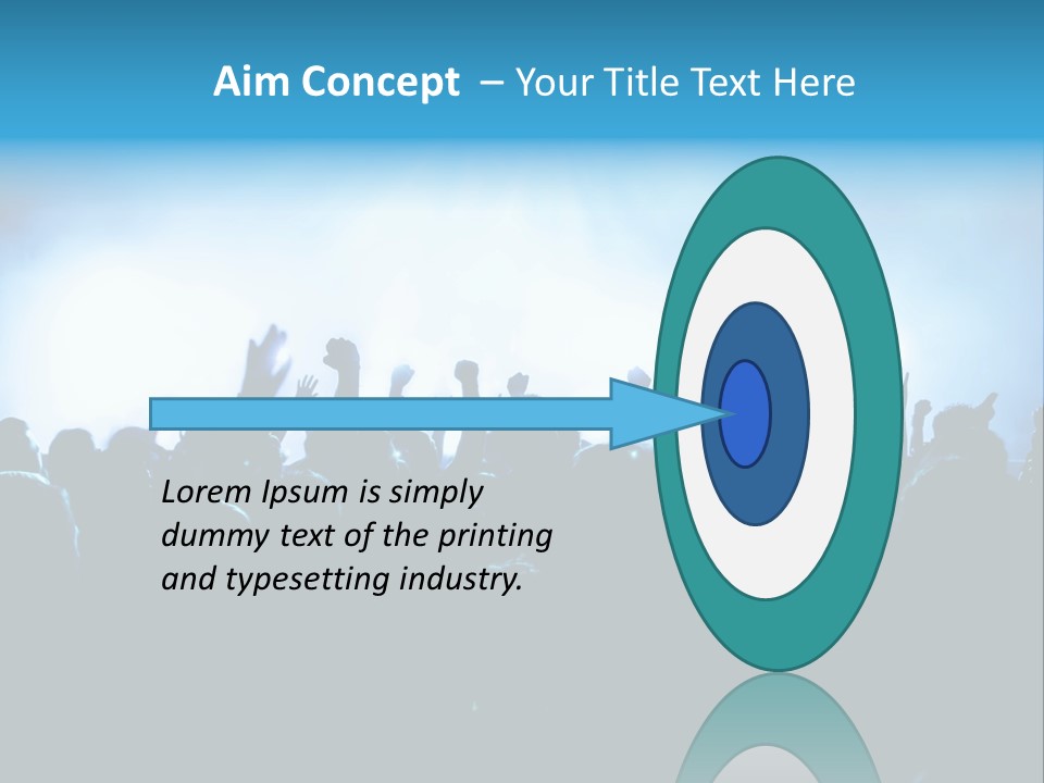 A Crowd Of People At A Concert With Their Hands In The Air PowerPoint Template