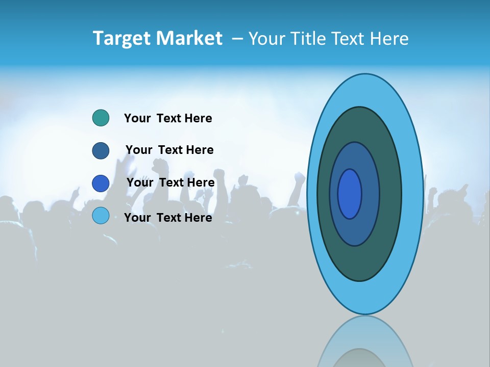 A Crowd Of People At A Concert With Their Hands In The Air PowerPoint Template