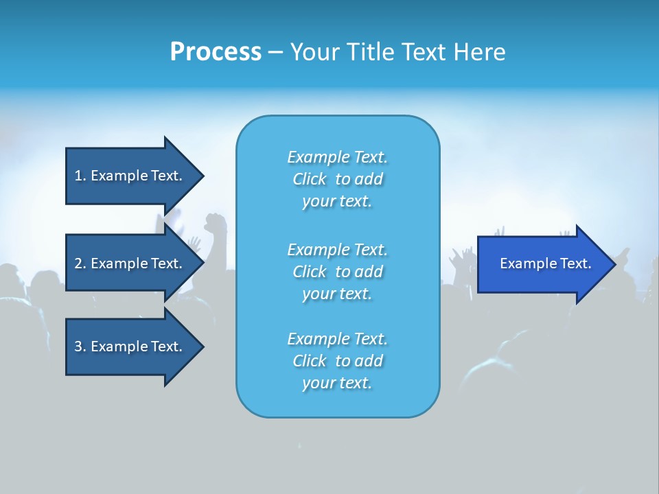 A Crowd Of People At A Concert With Their Hands In The Air PowerPoint Template