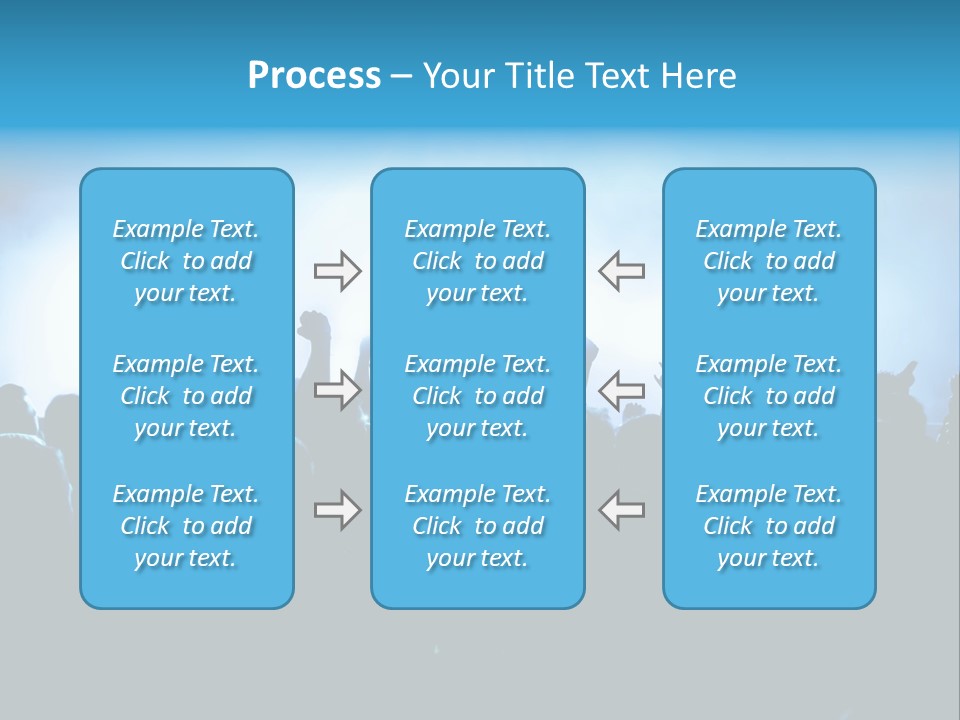 A Crowd Of People At A Concert With Their Hands In The Air PowerPoint Template