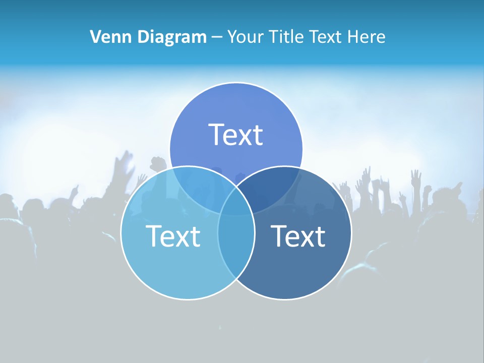 A Crowd Of People At A Concert With Their Hands In The Air PowerPoint Template