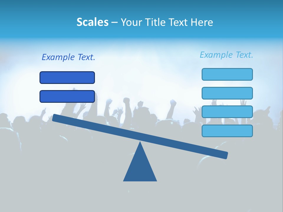 A Crowd Of People At A Concert With Their Hands In The Air PowerPoint Template