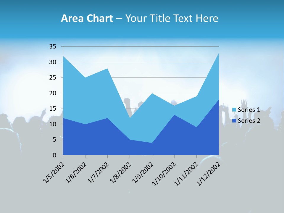 A Crowd Of People At A Concert With Their Hands In The Air PowerPoint Template