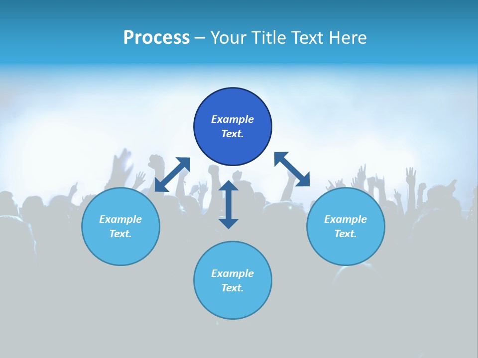 A Crowd Of People At A Concert With Their Hands In The Air PowerPoint Template
