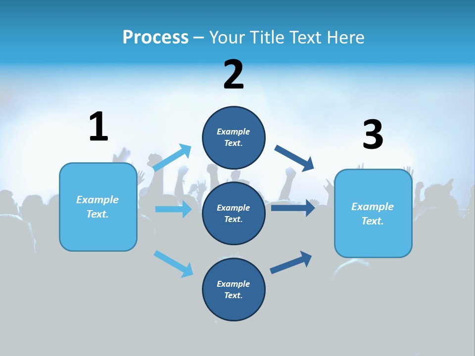 A Crowd Of People At A Concert With Their Hands In The Air PowerPoint Template