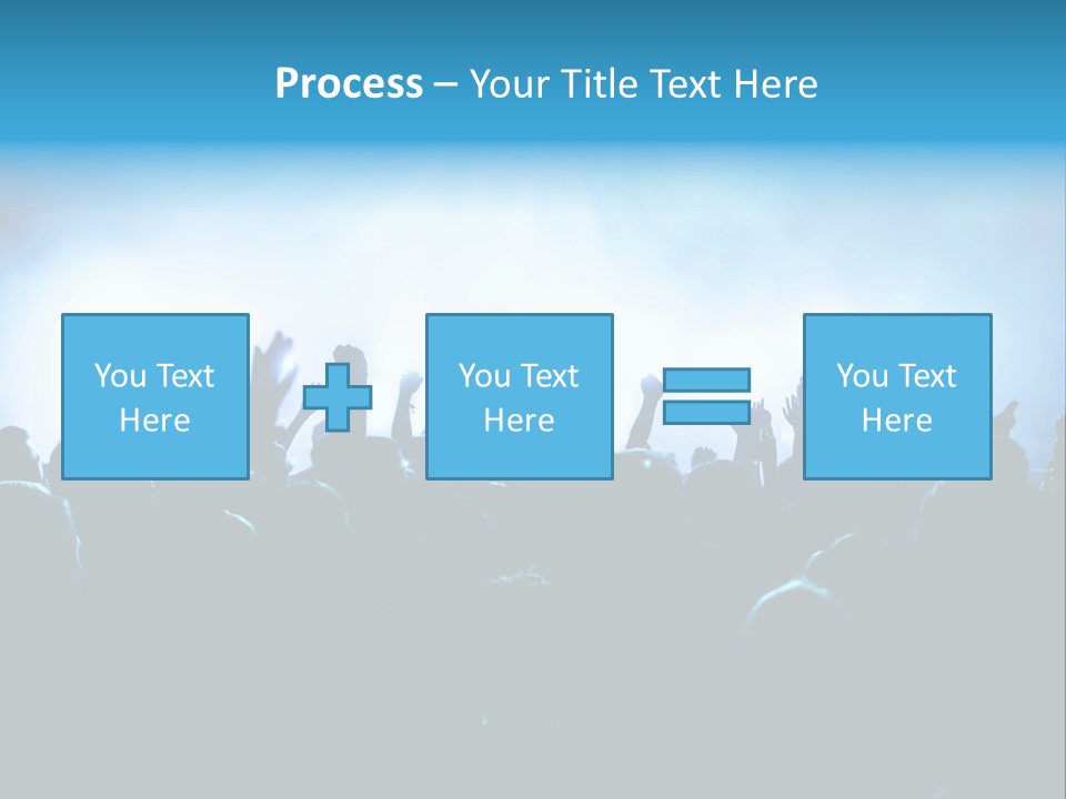 A Crowd Of People At A Concert With Their Hands In The Air PowerPoint Template