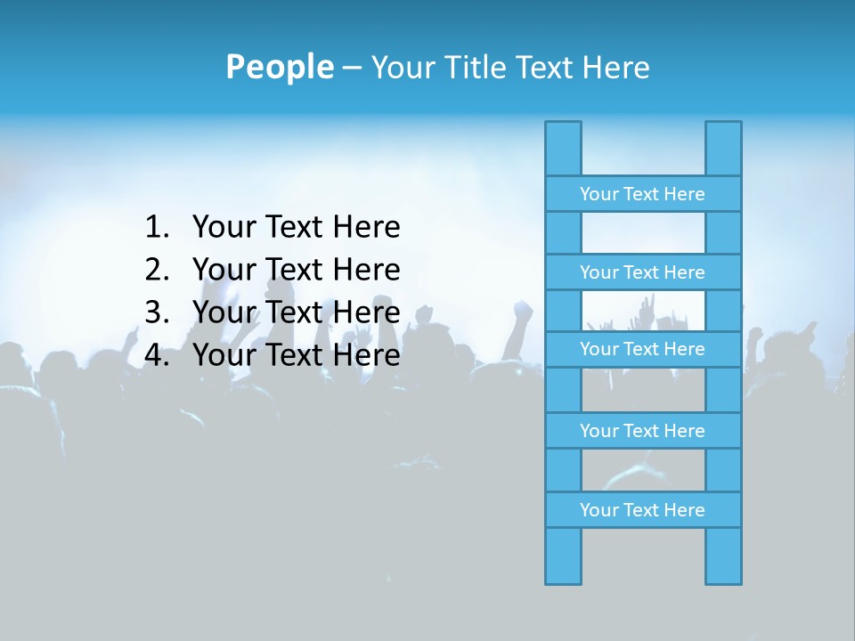 A Crowd Of People At A Concert With Their Hands In The Air PowerPoint Template