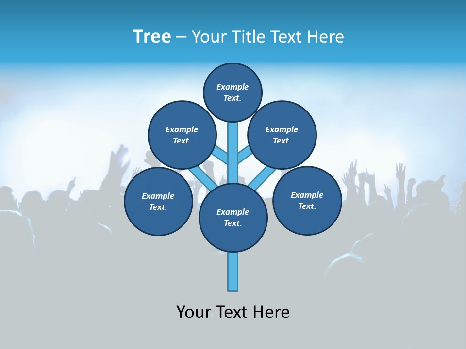 A Crowd Of People At A Concert With Their Hands In The Air PowerPoint Template