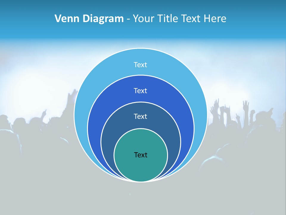 A Crowd Of People At A Concert With Their Hands In The Air PowerPoint Template