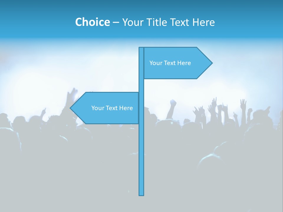 A Crowd Of People At A Concert With Their Hands In The Air PowerPoint Template