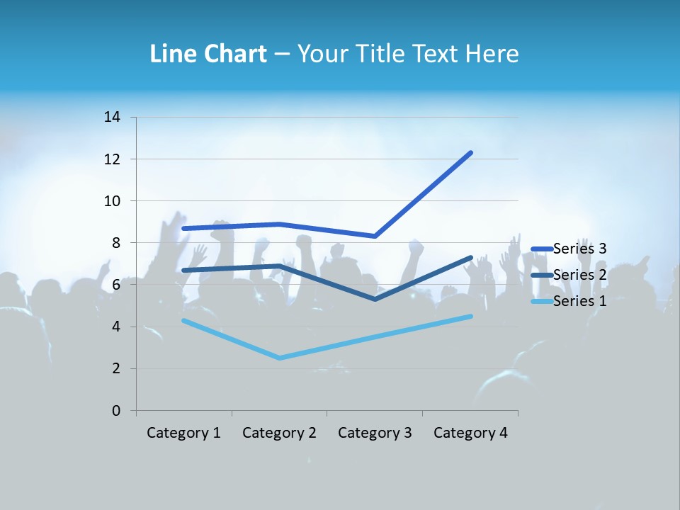 A Crowd Of People At A Concert With Their Hands In The Air PowerPoint Template