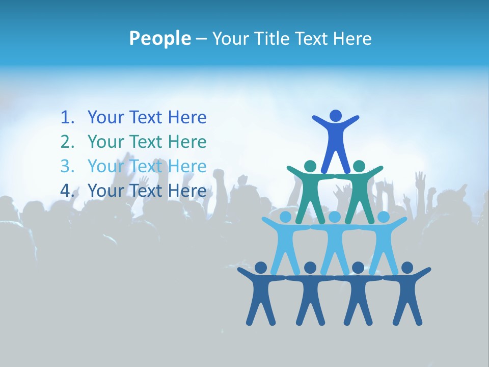 A Crowd Of People At A Concert With Their Hands In The Air PowerPoint Template