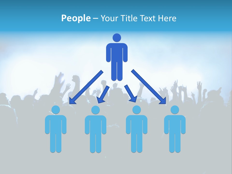 A Crowd Of People At A Concert With Their Hands In The Air PowerPoint Template