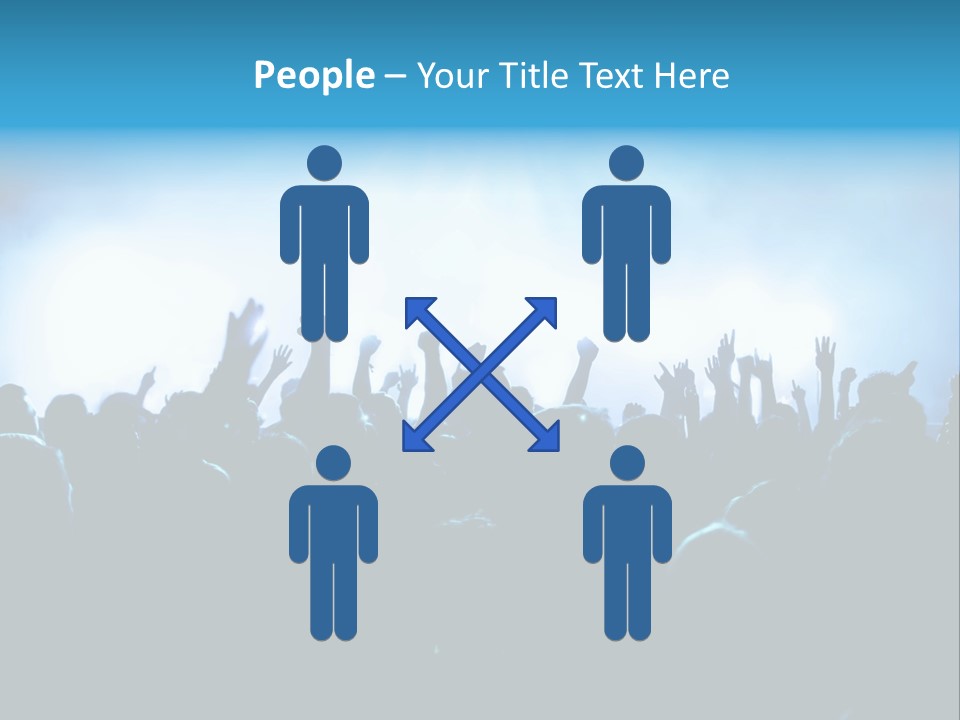 A Crowd Of People At A Concert With Their Hands In The Air PowerPoint Template