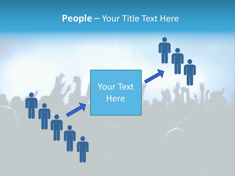 A Crowd Of People At A Concert With Their Hands In The Air PowerPoint Template