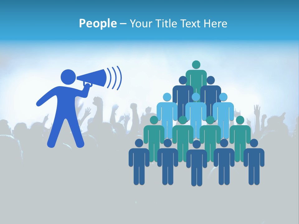 A Crowd Of People At A Concert With Their Hands In The Air PowerPoint Template