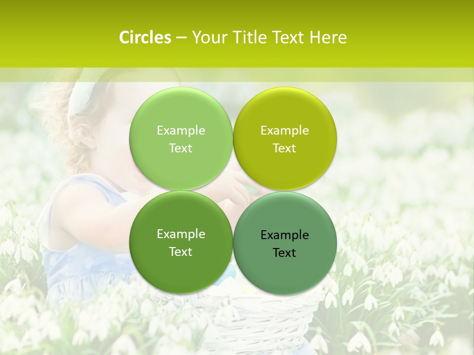 A Little Girl Sitting In The Grass With A Bunny Ears On Her Head PowerPoint Template