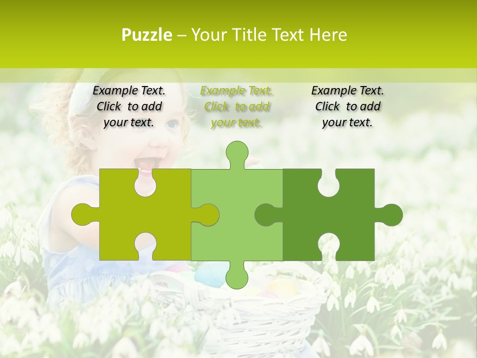 A Little Girl Sitting In The Grass With A Bunny Ears On Her Head PowerPoint Template