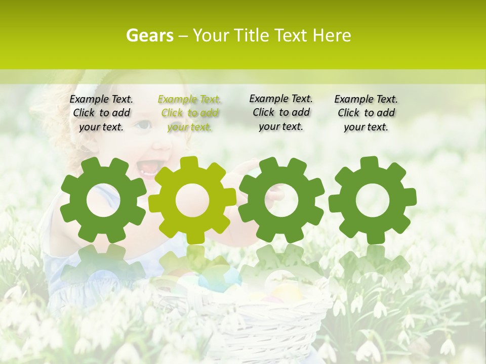 A Little Girl Sitting In The Grass With A Bunny Ears On Her Head PowerPoint Template