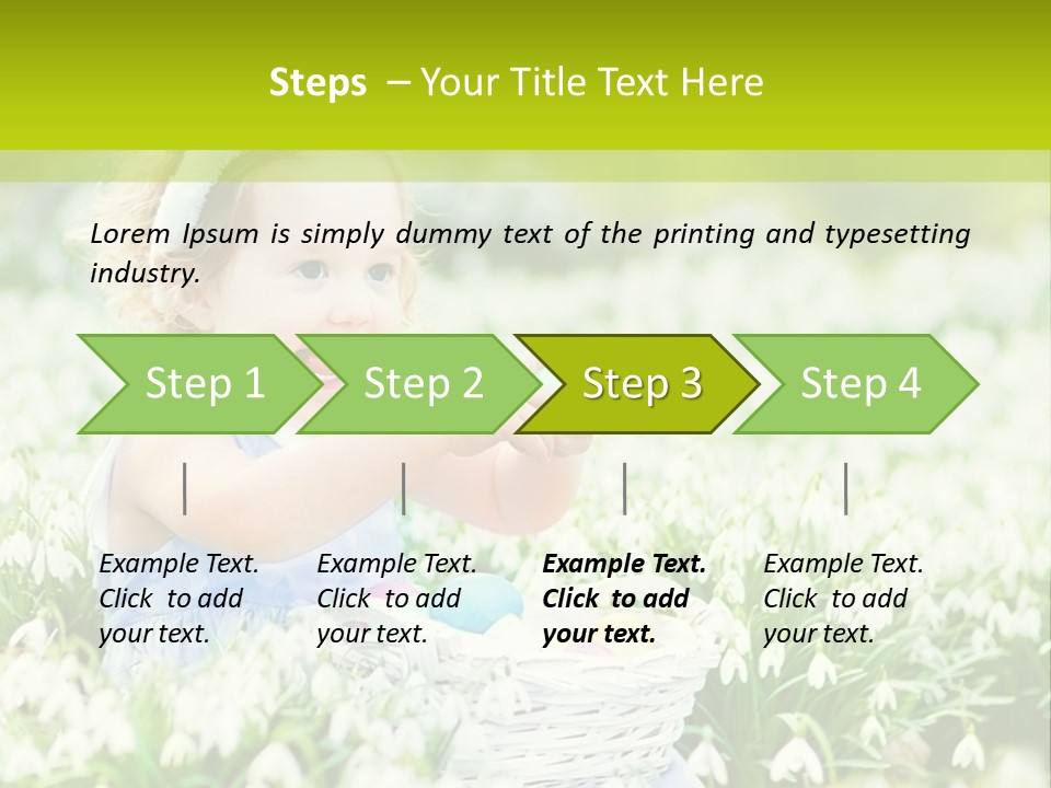 A Little Girl Sitting In The Grass With A Bunny Ears On Her Head PowerPoint Template