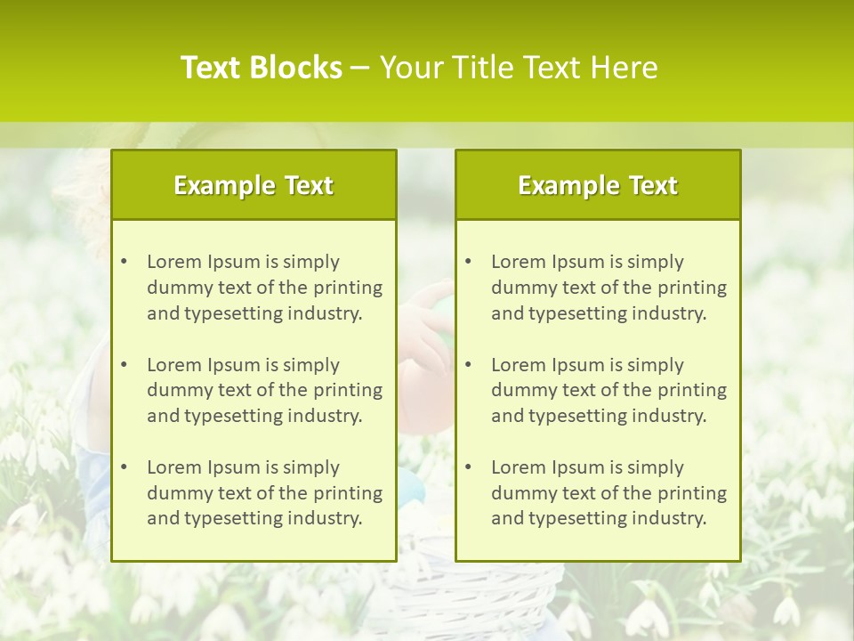 A Little Girl Sitting In The Grass With A Bunny Ears On Her Head PowerPoint Template