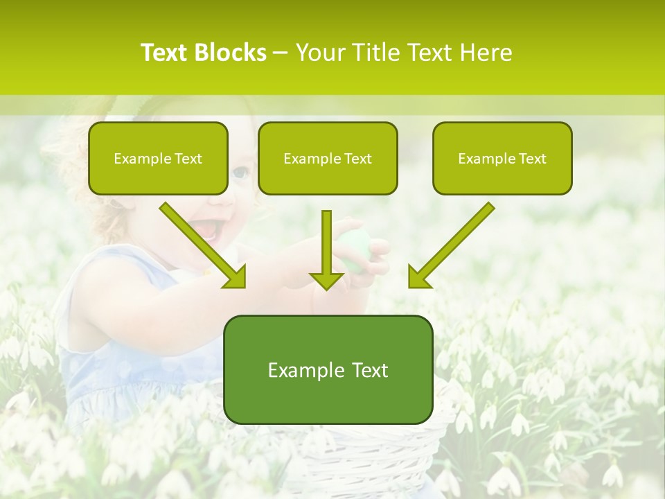 A Little Girl Sitting In The Grass With A Bunny Ears On Her Head PowerPoint Template