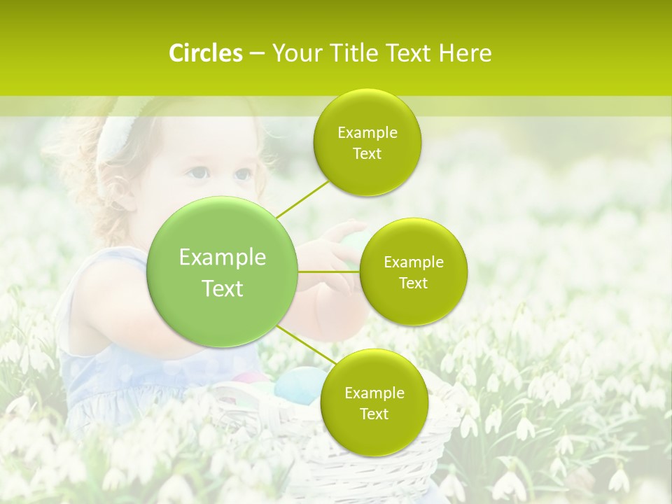 A Little Girl Sitting In The Grass With A Bunny Ears On Her Head PowerPoint Template