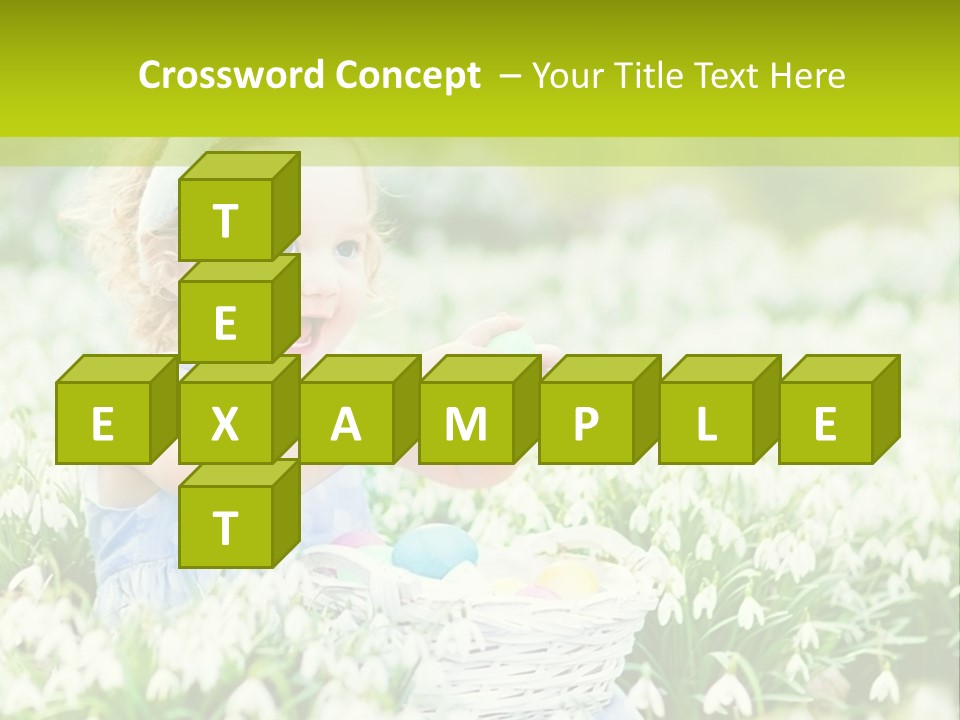 A Little Girl Sitting In The Grass With A Bunny Ears On Her Head PowerPoint Template