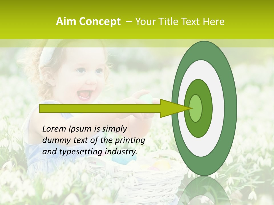 A Little Girl Sitting In The Grass With A Bunny Ears On Her Head PowerPoint Template